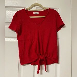 Madewell Texture & Thread front tie top